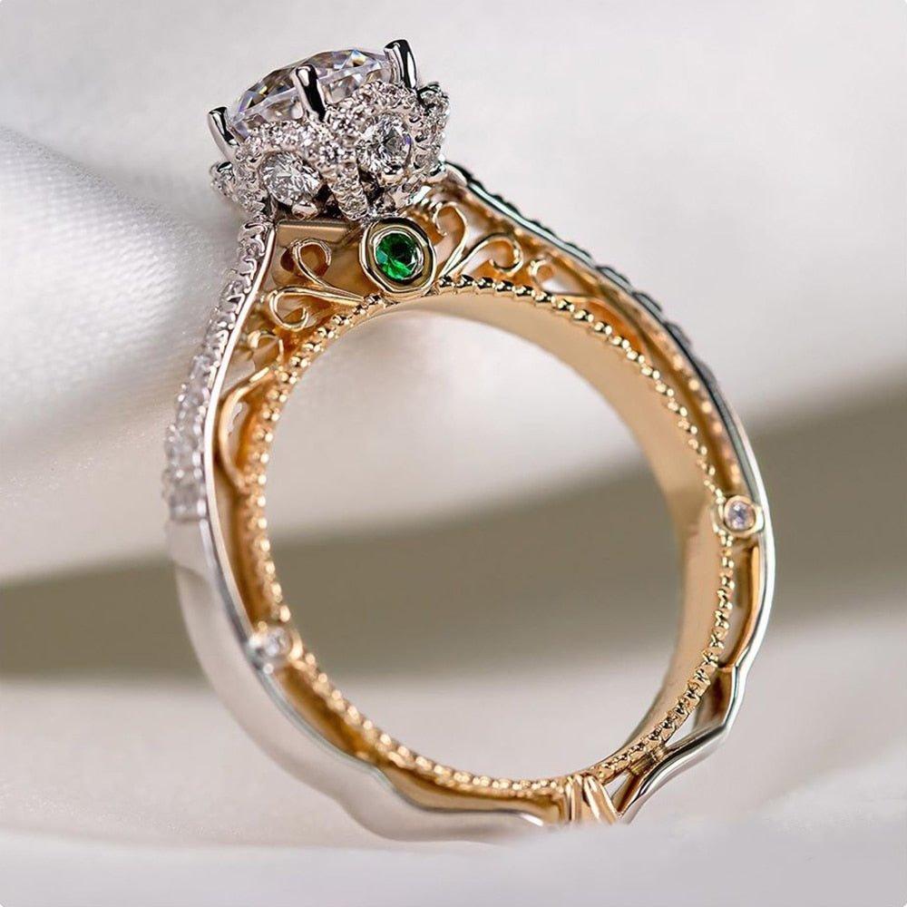 6 Claw Crystal Zircon Ring Women Wedding Jewelry hr72 - www.eufashionbags.com