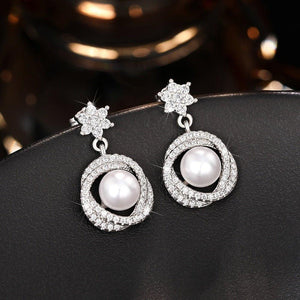 Aesthetic Simulated Pearl Dangle Earrings he173 - www.eufashionbags.com