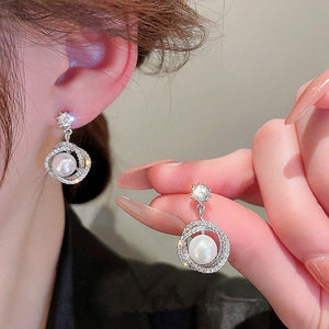 Aesthetic Simulated Pearl Dangle Earrings he173 - www.eufashionbags.com
