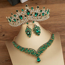 Load image into Gallery viewer, Baroque Crystal Water Drop Bridal Jewelry Set Rhinestone Tiaras Crown Necklace Earrings Sets bj18 - www.eufashionbags.com