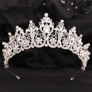 Baroque Diverse Silver Color Crystal Bridal Tiaras Crown For Women g02 - www.eufashionbags.com