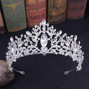 Baroque Diverse Silver Color Crystal Bridal Tiaras Crown For Women g02 - www.eufashionbags.com