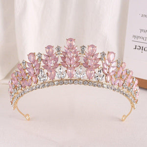 Baroque Green Opal Wedding Headband Crystal Crowns Tiaras Hair Jewelry bc59 - www.eufashionbags.com
