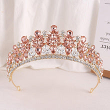 Load image into Gallery viewer, Baroque Green Opal Wedding Headband Crystal Crowns Tiaras Hair Jewelry bc59 - www.eufashionbags.com