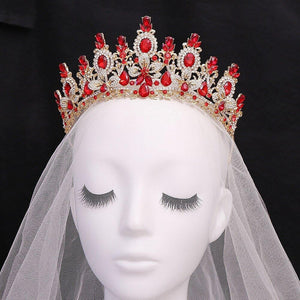 Baroque Luxury Crystal Flowers Bridal Tiaras Royal Queen Floral Crown bc52 - www.eufashionbags.com