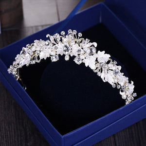 Baroque rhinestone pearl flower crowns crystal wedding hair accessories bc32 - www.eufashionbags.com