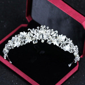 Baroque rhinestone pearl flower crowns crystal wedding hair accessories bc32 - www.eufashionbags.com