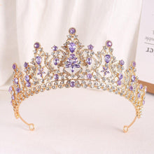 Charger l&#39;image dans la galerie, Baroque Wedding Headband Purple Crystal Crowns and Tiaras Hair Jewelry bc55 - www.eufashionbags.com
