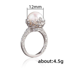 Charger l&#39;image dans la galerie, Big Round Imitation Pearl Setting Rings for Women Fashion Jewelry hr54 - www.eufashionbags.com