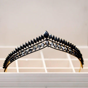 Black Luxury Bridal Crystal Tiaras Crowns Princess Queen Wedding Hair Accessories bc58 - www.eufashionbags.com