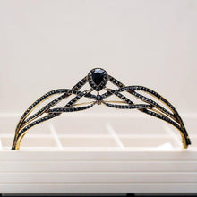 Charger l&#39;image dans la galerie, Black Luxury Bridal Crystal Tiaras Crowns Princess Queen Wedding Hair Accessories bc58 - www.eufashionbags.com