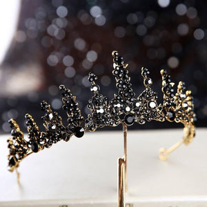 Black Luxury Bridal Crystal Tiaras Crowns Princess Queen Wedding Hair Accessories bc58 - www.eufashionbags.com