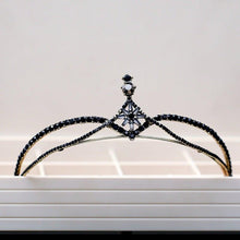 Charger l&#39;image dans la galerie, Black Luxury Bridal Crystal Tiaras Crowns Princess Queen Wedding Hair Accessories bc58 - www.eufashionbags.com