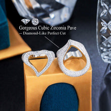 Load image into Gallery viewer, Bling Hollow Out Heart Cubic Zirconia Micro Pave Rings for Women Hip Hop Jewelry cw25 - www.eufashionbags.com