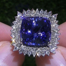 Load image into Gallery viewer, Blue flower Cubic Zirconia Rings for Women Fashion Jewelry hr75 - www.eufashionbags.com