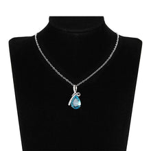 Carica l&#39;immagine nel visualizzatore di Gallery, Blue Water Drop Shape Zirconia Necklace Fashion Women Chic Jewelry hn10 - www.eufashionbags.com