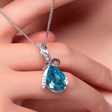 Laden Sie das Bild in den Galerie-Viewer, Blue Water Drop Shape Zirconia Necklace Fashion Women Chic Jewelry hn10 - www.eufashionbags.com