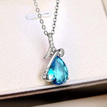 Charger l&#39;image dans la galerie, Blue Water Drop Shape Zirconia Necklace Fashion Women Chic Jewelry hn10 - www.eufashionbags.com