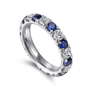 Blue/White Round Cubic Zirconia Promise Rings for Women hr207 - www.eufashionbags.com