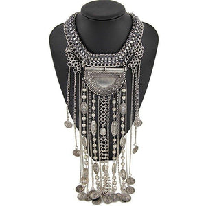 Bohemian Vintage Choker Necklace Women Indian Ethnic Large Collar Necklaces - www.eufashionbags.com