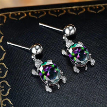 Load image into Gallery viewer, Bright Colorful Zirconia Turtle Earrings Women Chic Fancy Jewelry he15 - www.eufashionbags.com