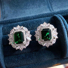 Charger l&#39;image dans la galerie, Bright Green Zirconia Stud Earrings for Women Fashion Jewelry hr61 - www.eufashionbags.com