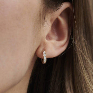 Bright Zirconia Hoop Earrings Women Daily Accessories Trendy Gold Color Jewelry he34 - www.eufashionbags.com