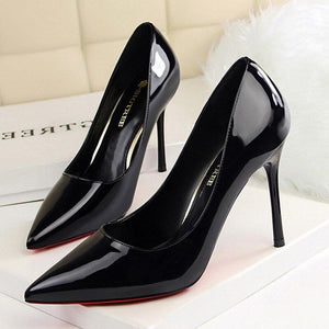 Classic OL High Heels Women Pumps Patent Leather Concise Chaussures Shoes - www.eufashionbags.com