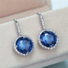 Charger l&#39;image dans la galerie, Classic Women Drop Earrings Round Zirconia Dangle Jewelry he212 - www.eufashionbags.com