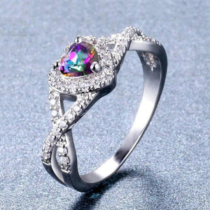 Colorful Bright Heart Zirconia Ring Women Fashion Delicate Jewelry hr55 - www.eufashionbags.com