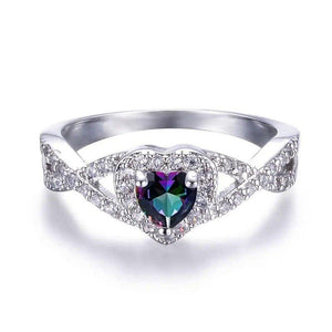 Colorful Bright Heart Zirconia Ring Women Fashion Delicate Jewelry hr55 - www.eufashionbags.com