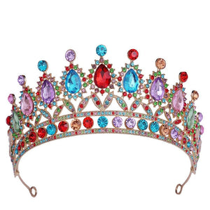 Colorful Crystal Bridal Tiara Crown Jelly Rhinestone Wedding Hair Accessories bc80 - www.eufashionbags.com