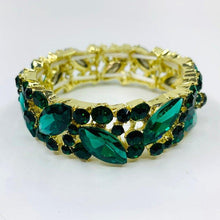 Laden Sie das Bild in den Galerie-Viewer, Colorful Crystal Cuff Bangles Bracelet Wide Stretch Bangle Jewelry Gifts cb01 - www.eufashionbags.com