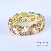 Carica l&#39;immagine nel visualizzatore di Gallery, Colorful Crystal Cuff Bangles Bracelet Wide Stretch Bangle Jewelry Gifts cb01 - www.eufashionbags.com