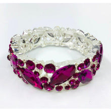 Load image into Gallery viewer, Colorful Crystal Cuff Bangles Bracelet Wide Stretch Bangle Jewelry Gifts cb01 - www.eufashionbags.com