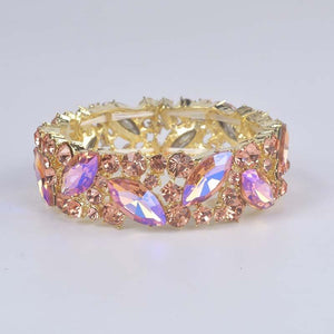 Colorful Crystal Cuff Bangles Bracelet Wide Stretch Bangle Jewelry Gifts cb01 - www.eufashionbags.com