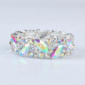 Colorful Crystal Cuff Bangles Bracelet Wide Stretch Bangle Jewelry Gifts cb01 - www.eufashionbags.com