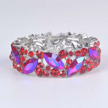 Load image into Gallery viewer, Colorful Crystal Cuff Bangles Bracelet Wide Stretch Bangle Jewelry Gifts cb01 - www.eufashionbags.com