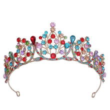 Load image into Gallery viewer, Colorful Crystal Wedding Hair Accessories Tiara Jelly Rhinestones Bridal Crown bc50 - www.eufashionbags.com