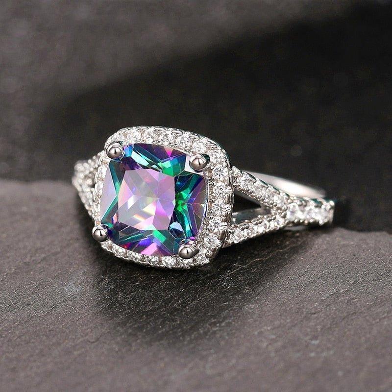 Colorful Cubic Zircon Rings for Women Finger Temperament Jewelry hr55 - www.eufashionbags.com