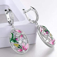 Charger l&#39;image dans la galerie, Colorful Floral Dangle Earrings for Women Aesthetic Bridal Earrings he179 - www.eufashionbags.com