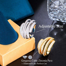 Load image into Gallery viewer, Cross Multi Layer Cubic Zirconia Open Cuff Adjustable Finger Rings for Women cw24 - www.eufashionbags.com
