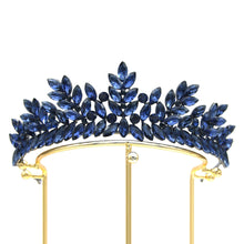 Load image into Gallery viewer, Crystal Leaf Wedding Crown Royal Queen Tiaras Headband Rhinestone Hair Jewelry bc129 - www.eufashionbags.com