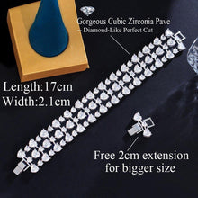 Cargar imagen en el visor de la galería, Cubic Zircon Love Heart CZ Tennis Chain Bracelets for Women Wedding Party Jewelry cw40 - www.eufashionbags.com
