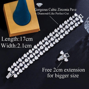 Cubic Zircon Love Heart CZ Tennis Chain Bracelets for Women Wedding Party Jewelry cw40 - www.eufashionbags.com