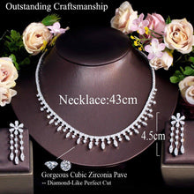 画像をギャラリービューアに読み込む, Cubic Zirconia Bridal Choker Necklace Jewelry Sets for Women cw54 - www.eufashionbags.com
