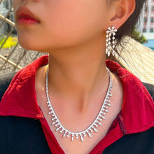 Load image into Gallery viewer, Cubic Zirconia Bridal Choker Necklace Jewelry Sets for Women cw54 - www.eufashionbags.com