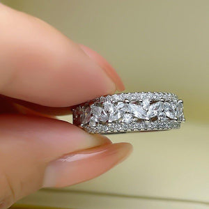 Cubic Zirconia Wedding Band Proposal Ring For women hr166 - www.eufashionbags.com