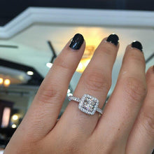 Load image into Gallery viewer, Cushion Shape Cubic Zirconia Rings for Women Trendy Wedding Jewelry t08 - www.eufashionbags.com