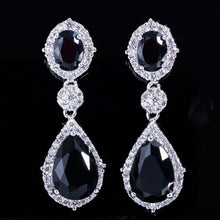 Charger l&#39;image dans la galerie, CZ Crystal Bridal Long Teardrop Earrings Jewelry for Women ce31 - www.eufashionbags.com